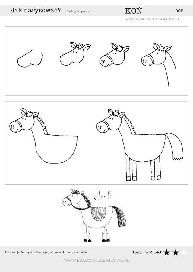 003 Jak narysować konia? Krok po kroku zwierzęta z wiejskiej zagrody